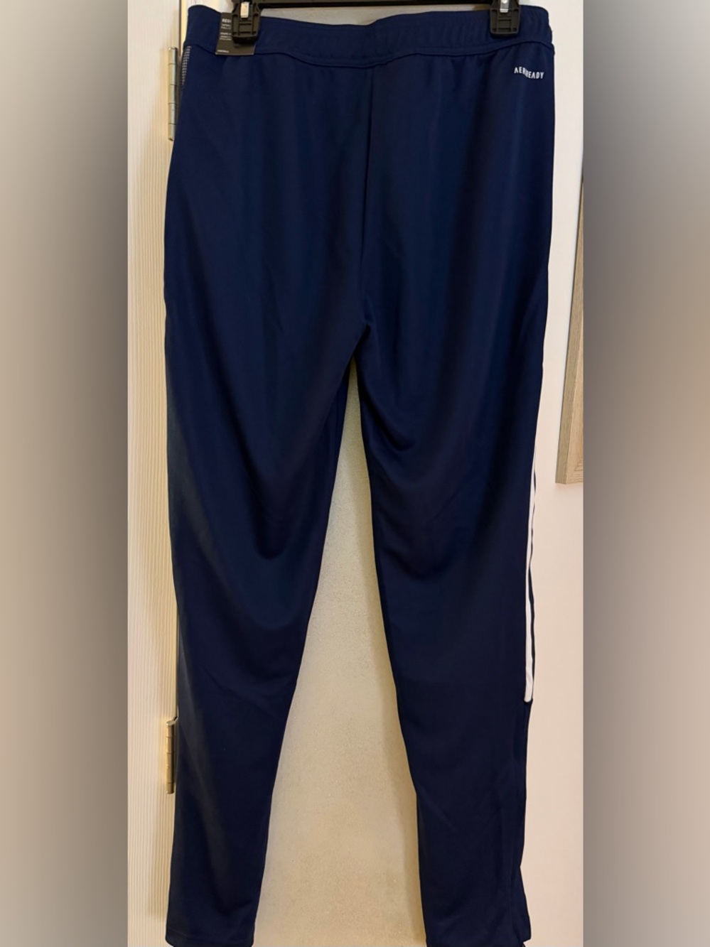 adidas Navy Track Pants with White Stripes - Picture 3 of 5